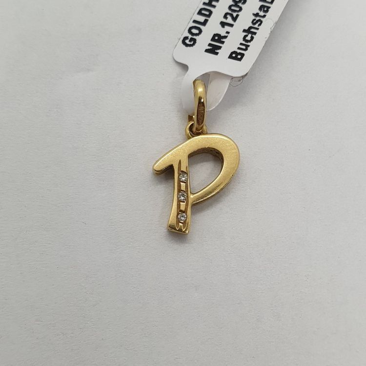 Ciondoli: Echt 18K Gold - Buchstabe P Anhänger – Usato da Luzern venduto da Luzern-Goldhaus