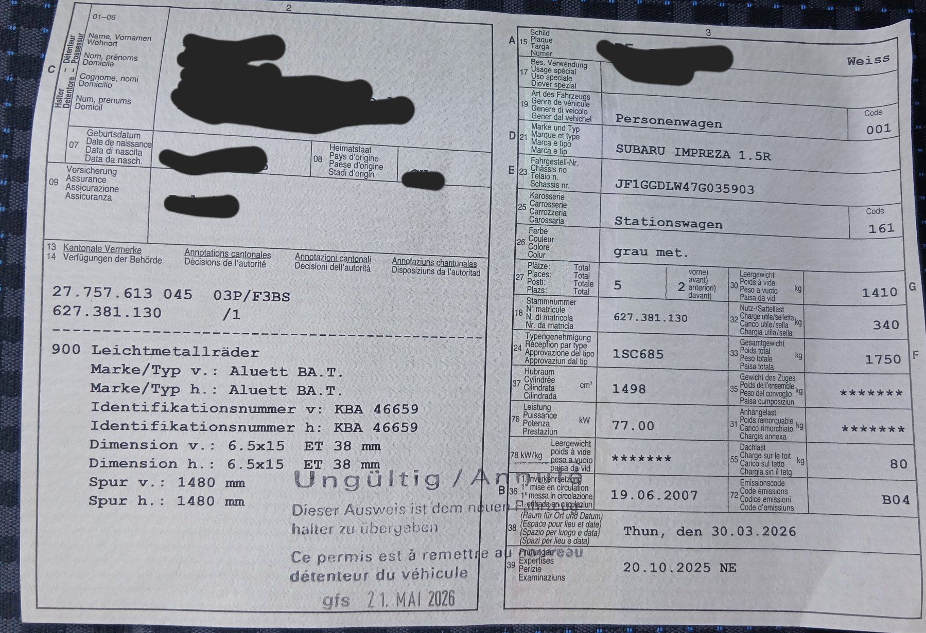 Subaru Automobili: Subaru Impreza 1.5 Motor Kaput – Usato da Achseten venduto da gabrie_l05 4