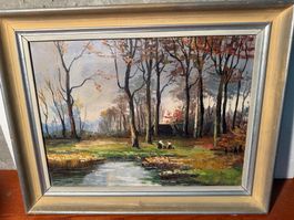 Peinture paysage  signée Petrequin