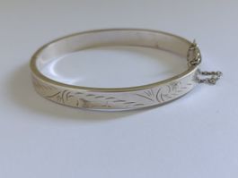 Superbe Bracelet Jonc Vintage en Argent Gravé!