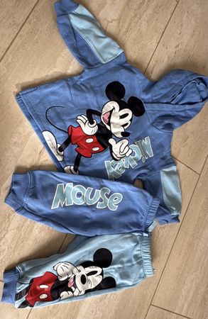 Disney Mickey Mouse Set Pullover Hose blau Grösse 74
