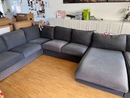 IKEA KIVIK Wohnlandschaft U-Form anthrazit, 2 Récamieren