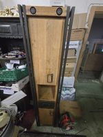 Schmaler Schrank Massivholz + Metall Softclose 