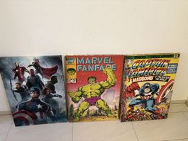 Marvel Comics Leinwand Bilder: Avengers, Hulk, Captain A.