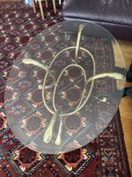 Couchtisch Glas Messing Gestell Rund Kleiner Tisch