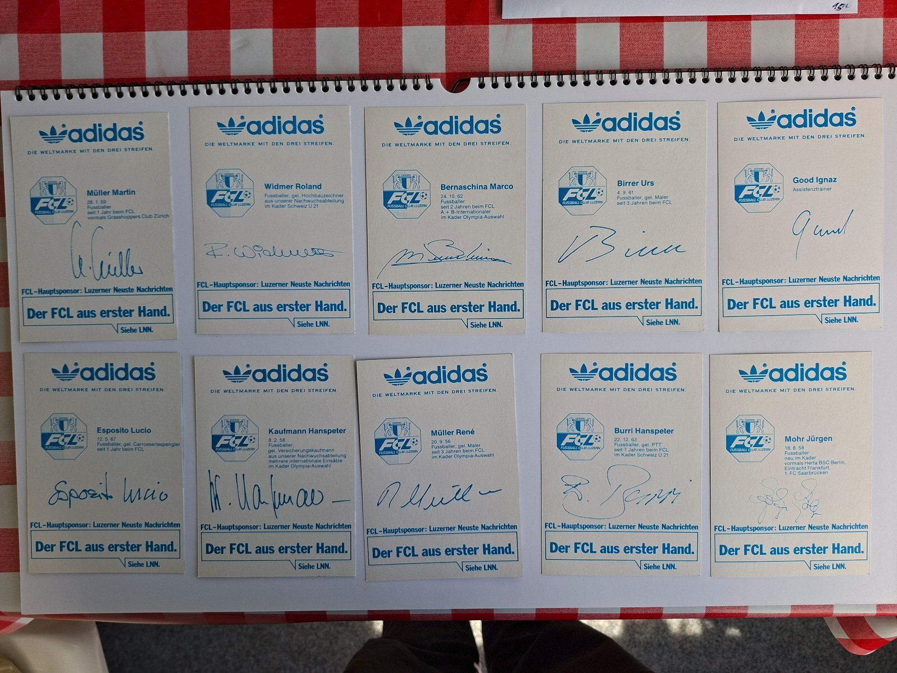Autografi: FC Luzern Autogrammkarten Set; vermutlich 85/86 – Usato da Binningen venduto da Harry_82 3