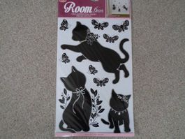 Katzen Sticker mit Glitzer (10-teilig)