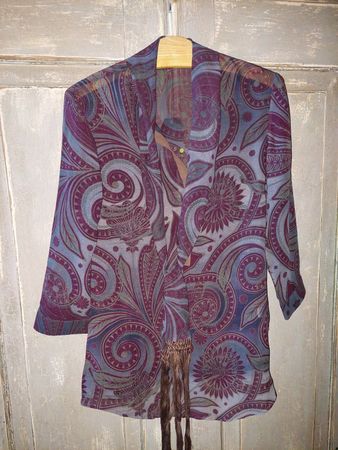 Annehouse . Bluse Seide grau-violet XS
