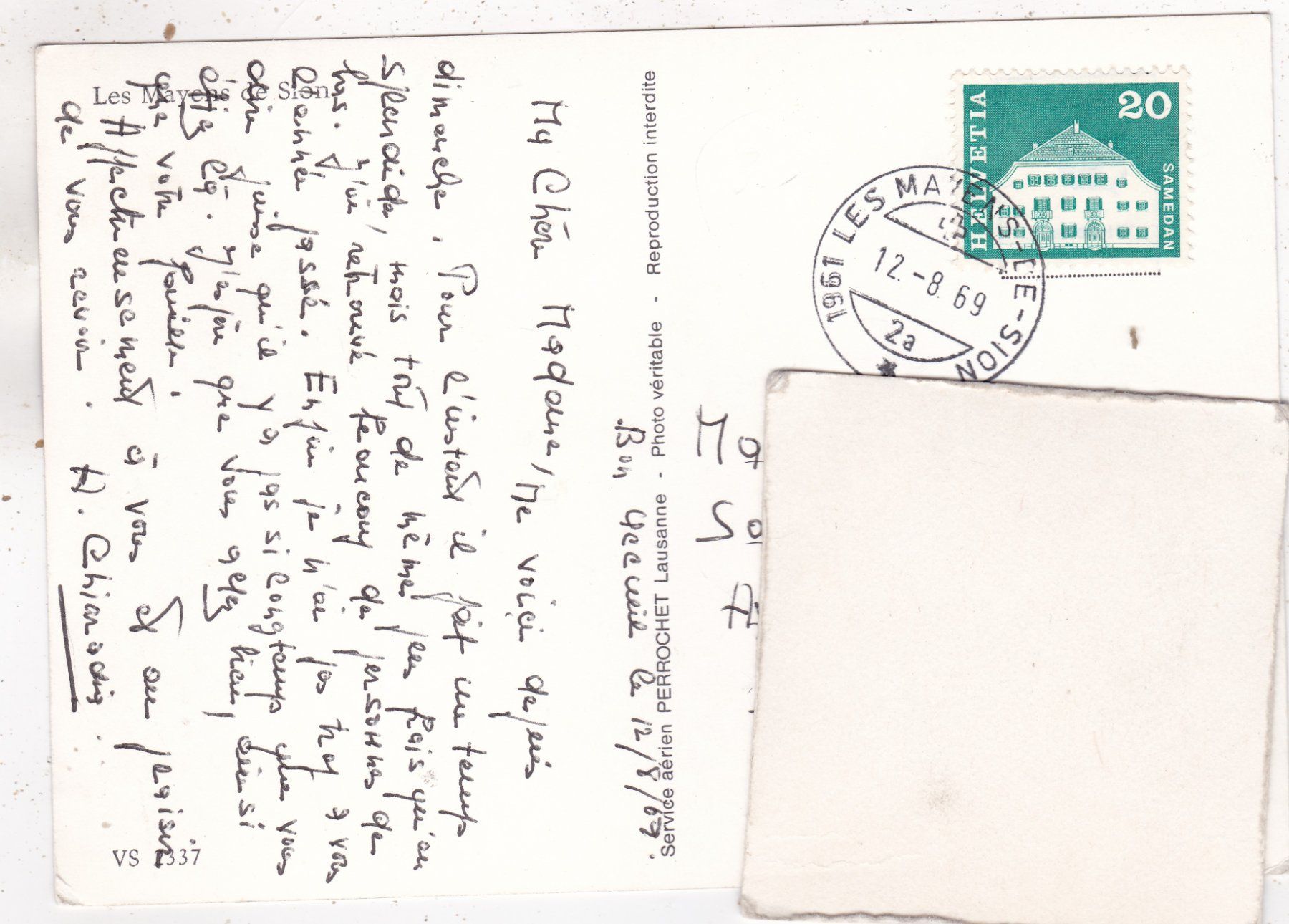 Ansichtskarten: Les Mayens de Sion 1969 – Gebraucht aus Herisau von Lisegrat2008 1