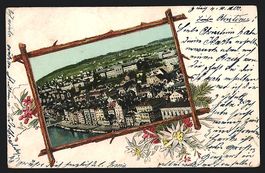 AK Zürich, Stadtansicht im Rahmen, 1900