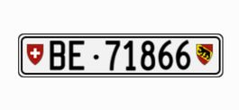 Kontrollschild BE 71866