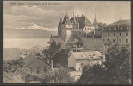 Carte P ( Nyon / Le château et le Mont-Blanc )