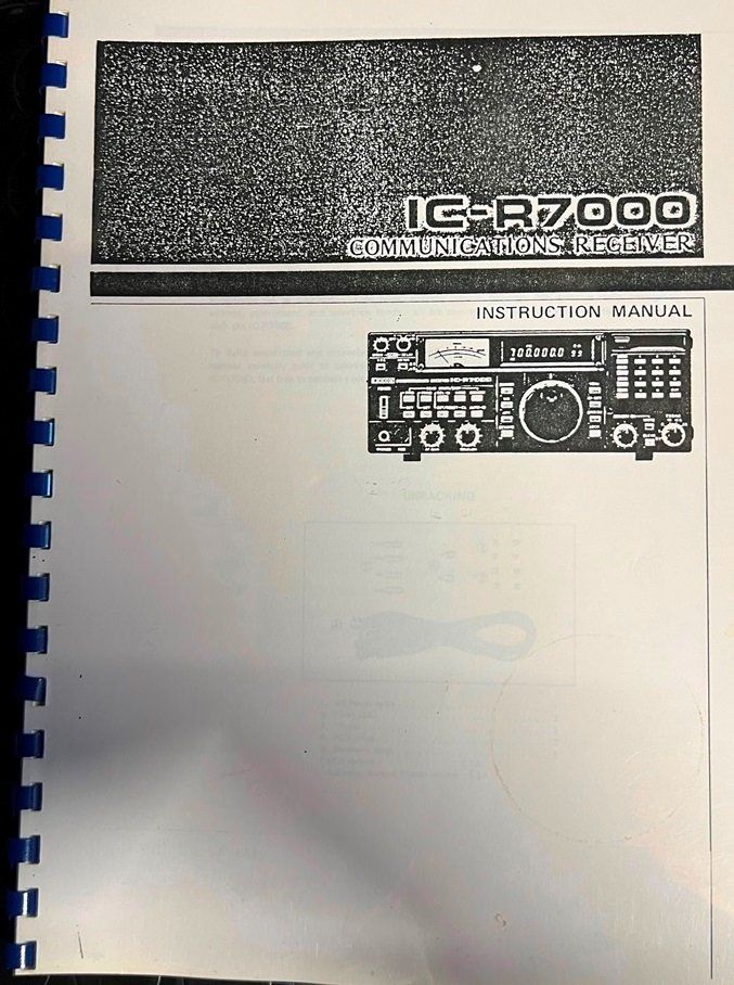 Documenti: 0109  ICOM  R7000 Service + Operating Manual De/E – Usato da Rothrist venduto da Fsuser 2