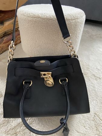 Michael Kors Hamilton Handtasche Schwarz Leder guter Zustand
