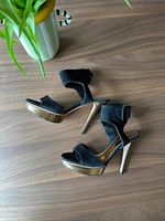 Gianvito Rossi Plateau Heels 36.5  black Wildleder Sandalen