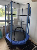 Trampolin mit Sicherheitsnetz blau Kinder