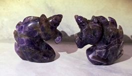 2 Amethyst Einhorn Büsten 92g