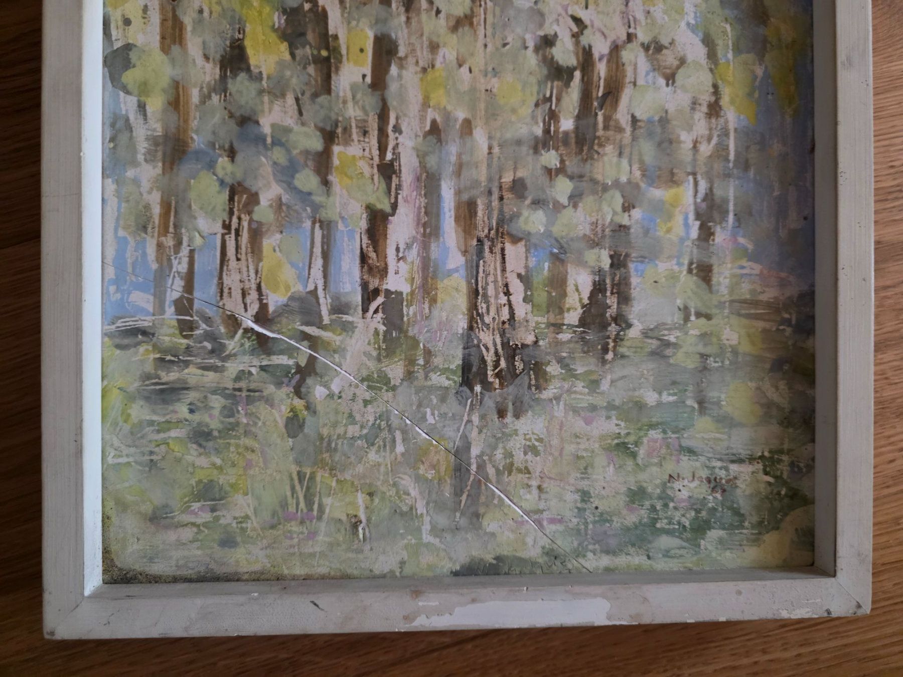 Dipinti: Bild Gemälde Nicolas Jaques 1968 Foret au Printemps – Usato da Walterswil BE venduto da Lonitti 2