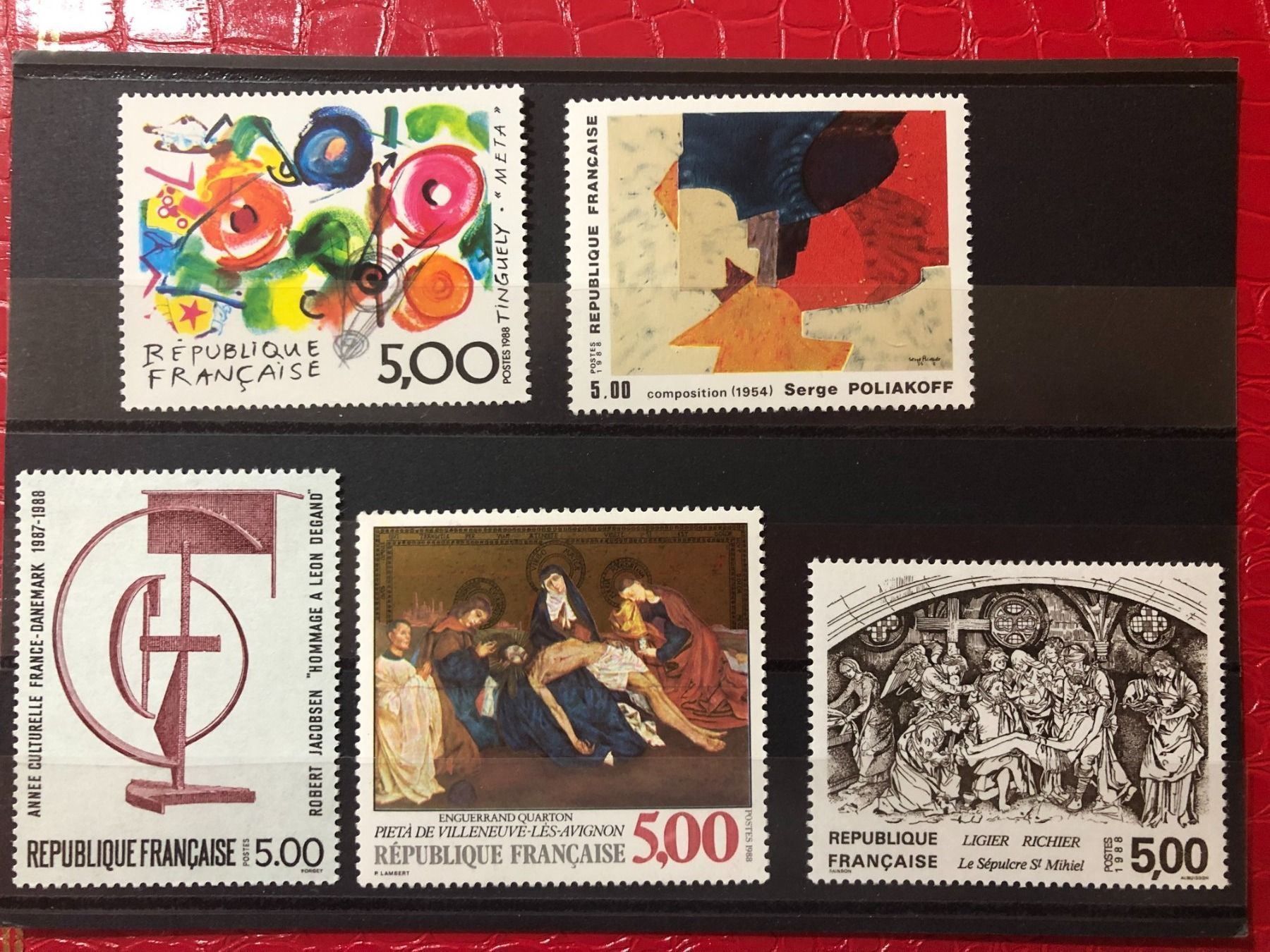 Tutti i francobolli: Musée imaginaire 1988 5 tableaux neufs** – Nuovo e nell'imballaggio originale da Lausanne venduto da ffhoud