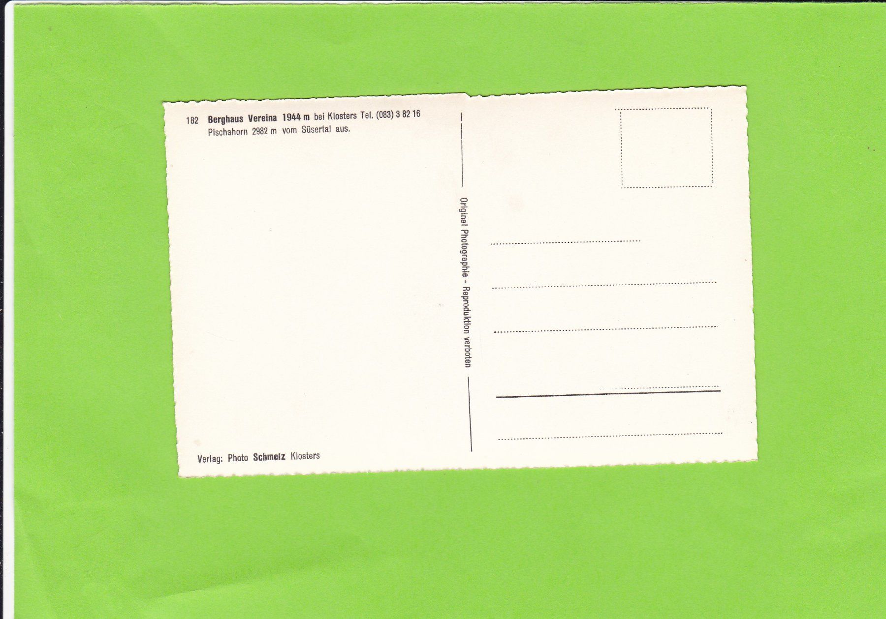 Cartoline postali: Berghaus Vereina – Usato da St. Peterzell venduto da neckertal 1