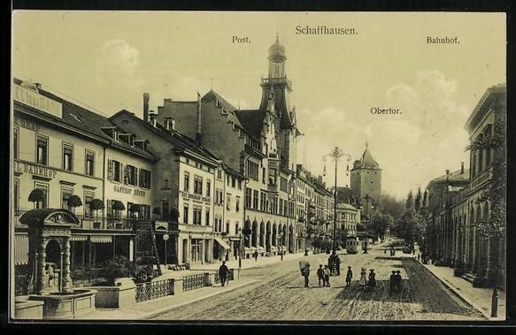 Cartes postales: Schaffhausen, Bahnhof, Post, Obertor, Ga – D'occasion à Berlin par bartko-reher