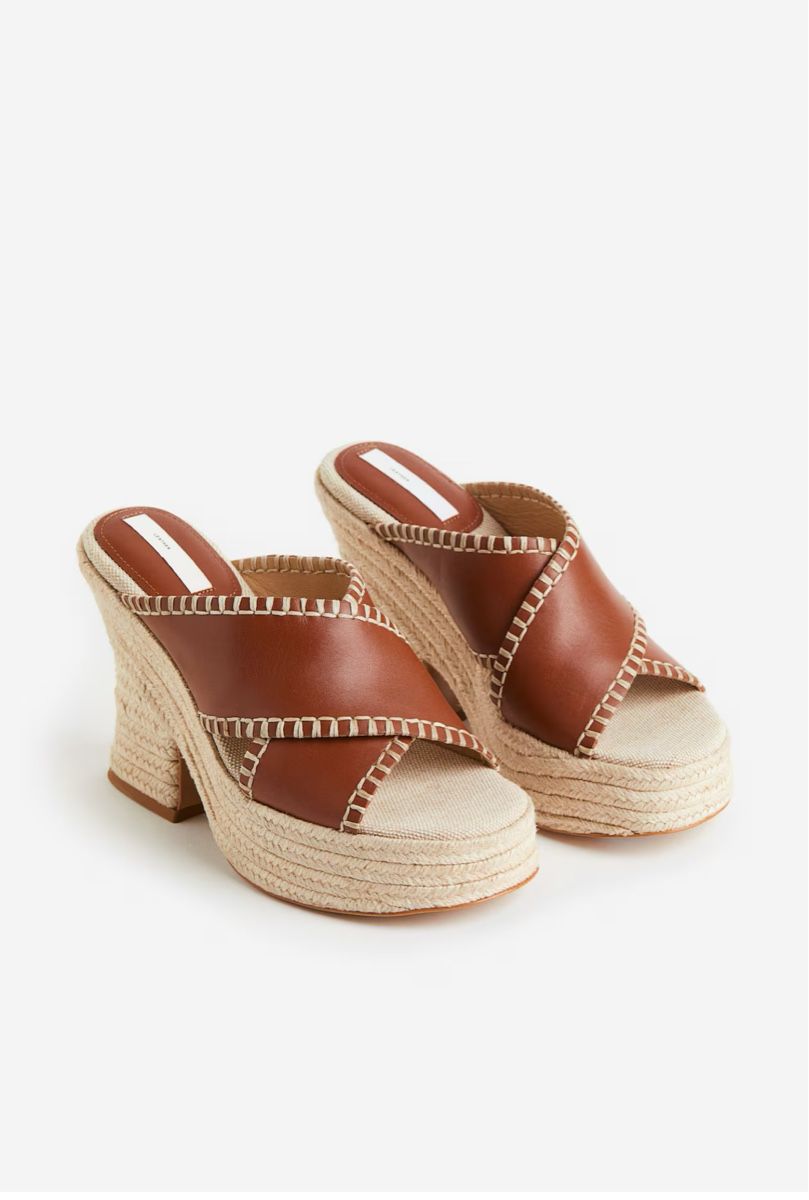 H&M Damenschuhe: H&M Leder Espadrilles mit Keilabsatz braun Grösse 37 – Neu (gemäss Beschreibung) aus Hittnau von Sugar-Apple 1