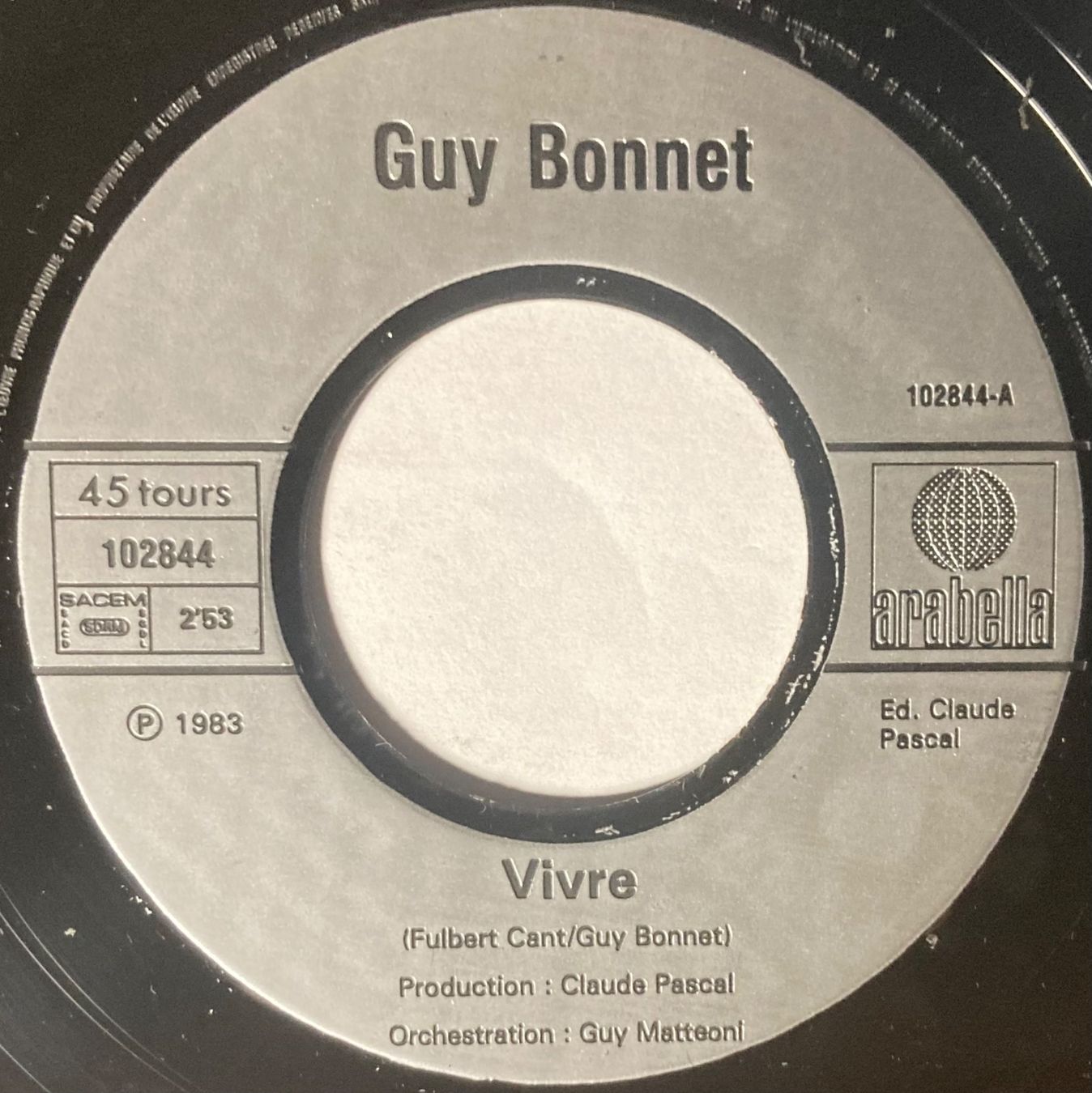 Vinyles: GUY BONNET - VIVRE – D'occasion à Poliez-Pittet par Newtown-Records 2