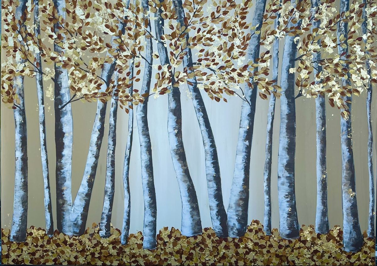 Dipinti: «Golden Forest » Extra Large Landscape – Nuovo e nell'imballaggio originale da Uznach venduto da Spillmannkunst43 7