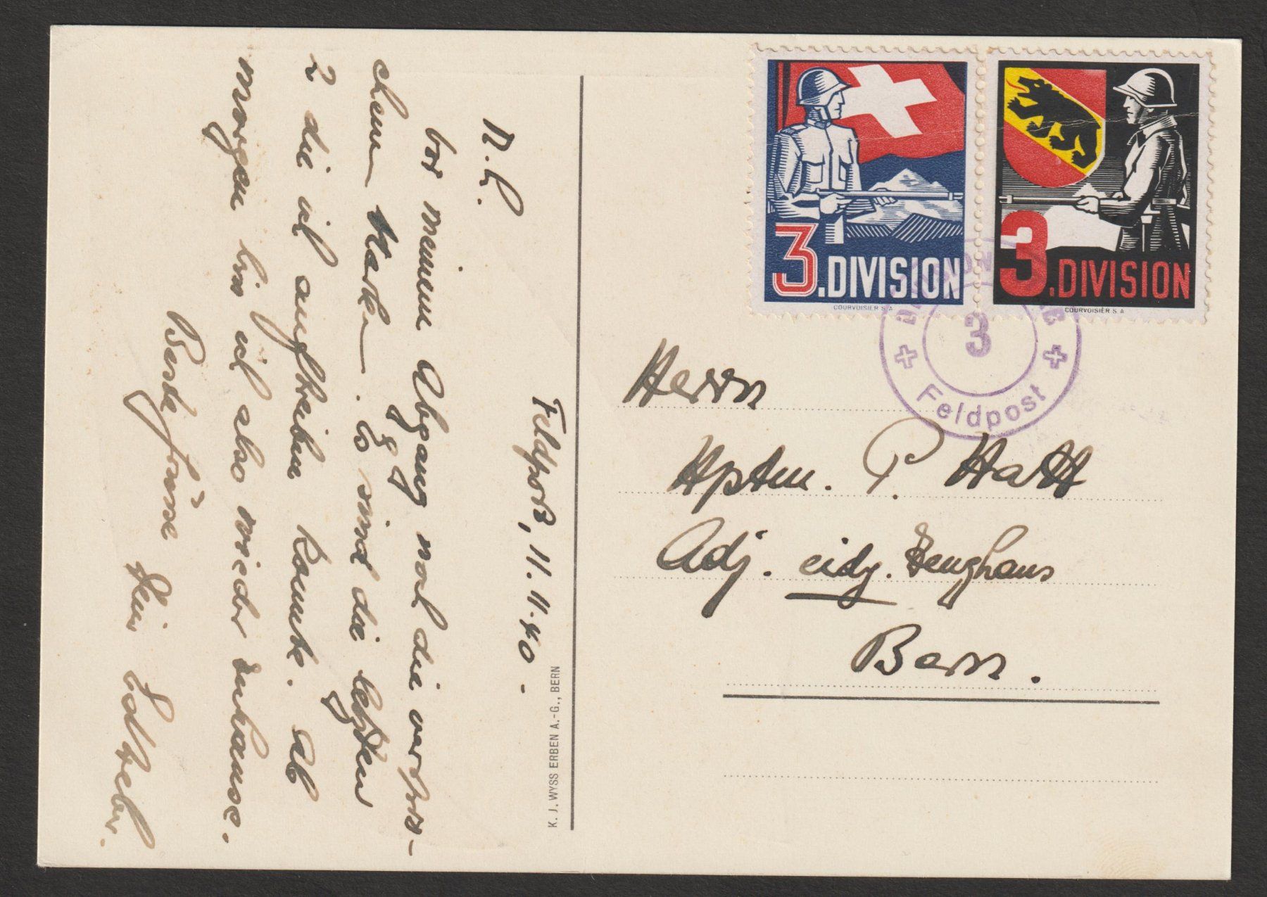 Cartes postales: WK2 Einheitskarte Kommando Nr. 7 – D'occasion à Siebnen par Fstaehli 1