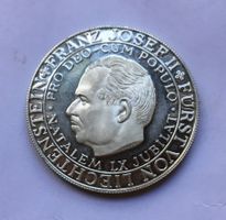 1966 Medaille Franz Josef II Liechtenstein Silber FDC