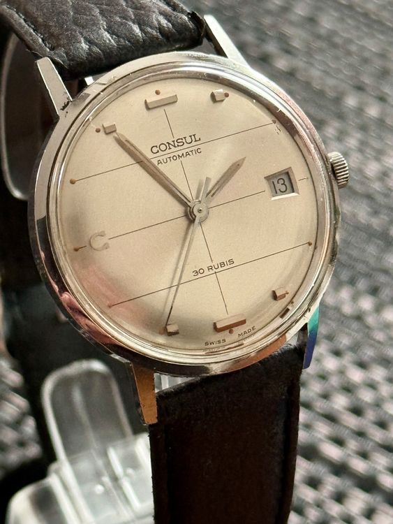 Montre Automatique Vintage CONSUL-COMPRESSOR - Occasion, Fonctionnelle Mais Cadran Abîmé