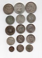 (1121) 15 x Silbermünzen, ganze Welt, ss-vz-stgl