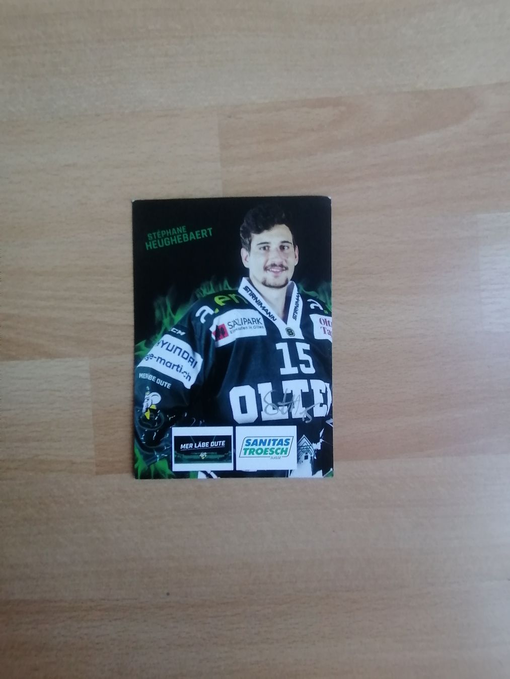 Autografi: EHC Olten Autogrammkarte von #15 Stéphane Heughebaert – Usato da Hägendorf venduto da Fiooo