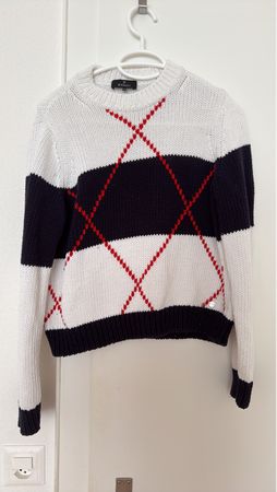 Strickpullover Damen mit Argyle-Muster Grösse 34