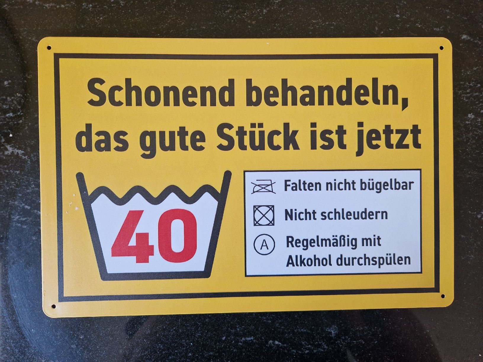 Insegne: Schild: Schonend behandeln! 40. Geburtstag – Nuovo (secondo la descrizione) da Schönenwerd venduto da dia_85tj