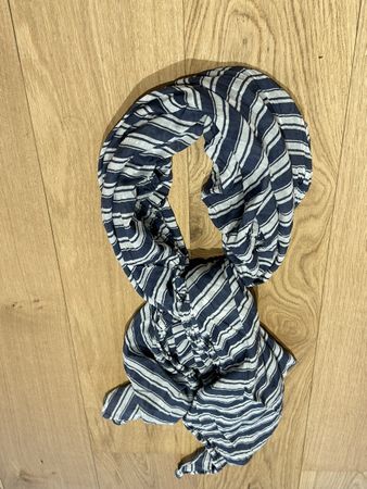 Écharpe en coton viscose, bleu blanc