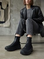 Zara Schwarze Winterstiefel mit Reissverschluss, Grösse 39