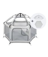 Box per bambini Tenty, pieghevole, colore grigio, nuovo