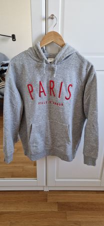 H&M Kaputzenpullover Hoodie Paris grau rot S