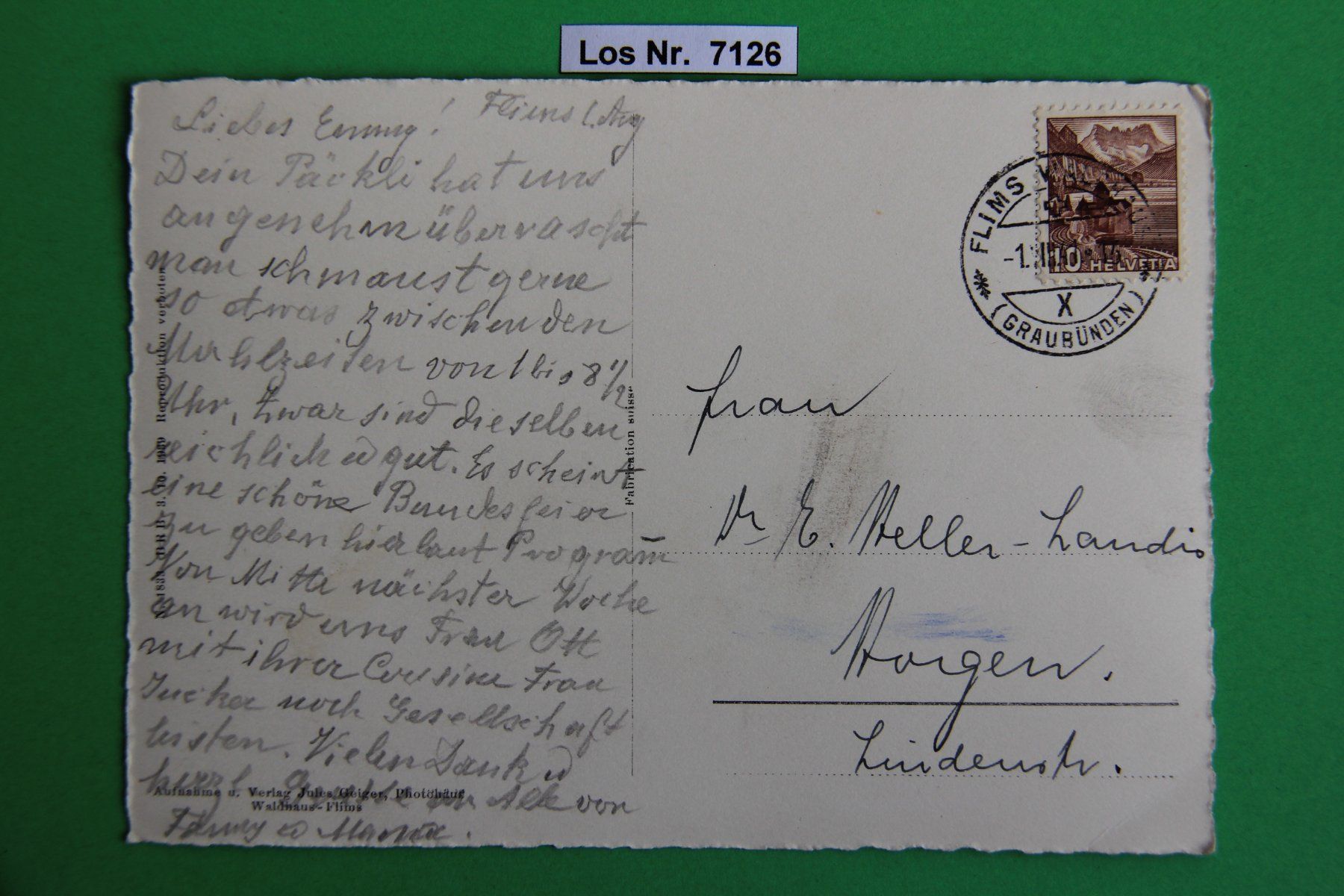 Cartoline postali: CH Ansichtskarte Caumasee 30iger Jahre              Los 7126 – Usato da Volken venduto da jukon65 1
