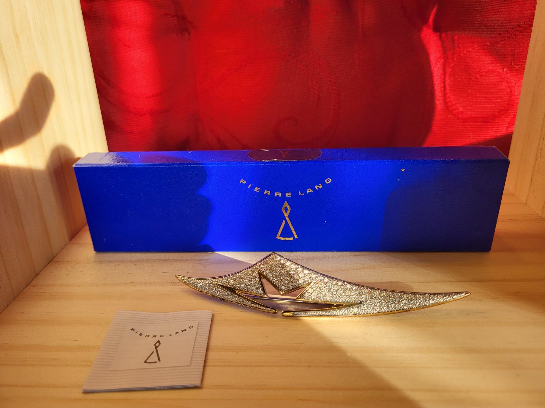 Pierre Lang Spille & Fermagli: Elegante Brosche Pierre Lang, Strass, Vintage, 16cm – Usato da Siebnen venduto da KiKla-Siebnen