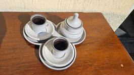 Set colazione in ceramica grigia (7 pezzi)