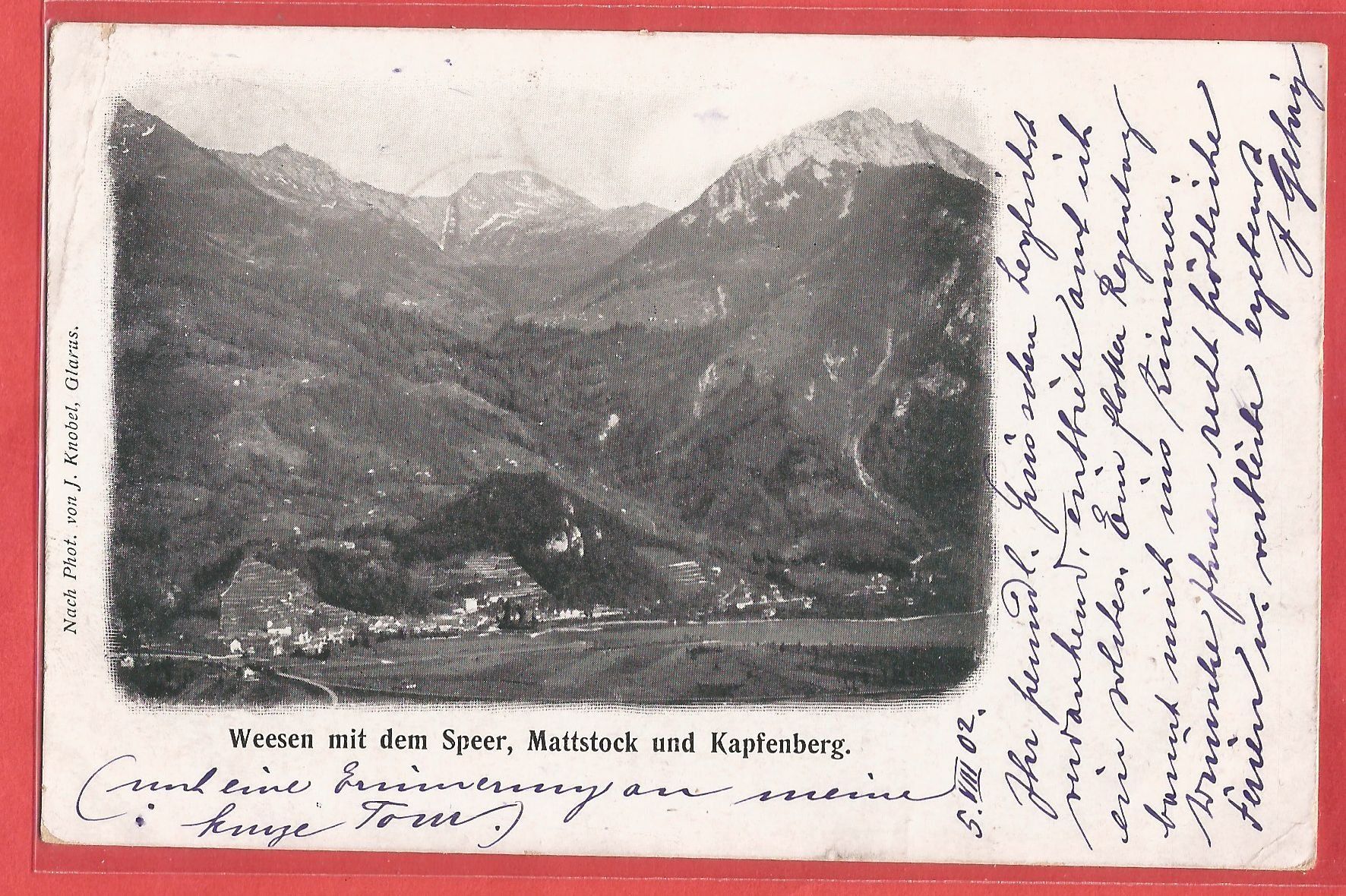 Cartoline postali: Weesen mit Speer - 1902 – Usato da Fislisbach venduto da Porano