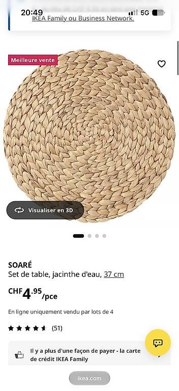Tavoli: Lot de 7 sets de table IKEA SOARÉ – Nuovo e nell'imballaggio originale da Charrat venduto da tit_z7ng 1