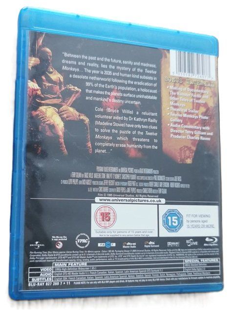 Tutti i DVDs: Twelve Monkeys (Blu-Ray, Brad Pitt, Bruce Willis, UK) – Usato da Wilen b. Wollerau venduto da morethanmusic 1