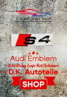 Audi S4 Emblem Schriftzug Logo NEU in Rot/Schwarz glänzend