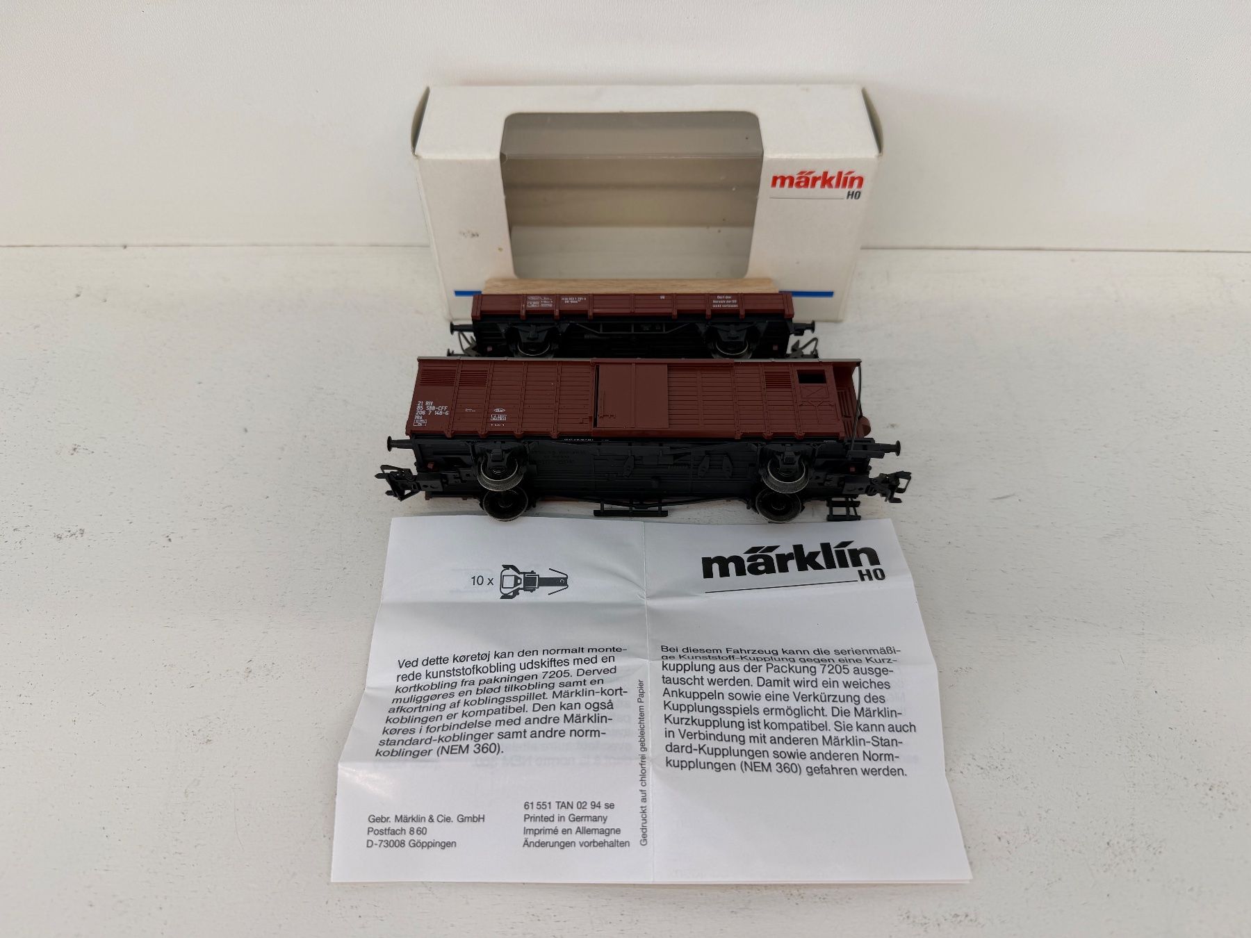 Märklin Trains électriques: Märklin 4423 +  4698 Güterwagen 2er Set der DB – D'occasion à Büsserach par ModellbahnDepot 1