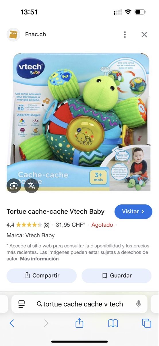 Vtech Giocattoli: Peluche interactive TORTUE CACHE CACHE  - V tech – Nuovo (secondo la descrizione) da Chêne-Bougeries venduto da CeliaMate 7