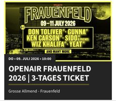Openair Frauenfeld 2026 3-Tages Ticket 