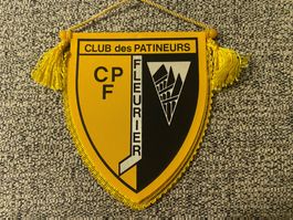 Club des Patineurs Fleurier Fanion CPF Wimpel HCN 70er Jahre